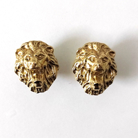 Poignées de porte d'armoire, boutons de tiroir et poignées de meuble en laiton texturé vintage tête de lion pour armoire et cuisine