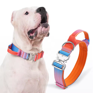 Gradient Tactical Pet Dog <b>Collar</b> Adjustable Nylon Pet <b>Collar</b> with Handle for Medium to Large Dogs - Product Image 1