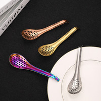 Cuillère en acier inoxydable pour sauce aux graines de poisson, cuillère ajourée pour fondue, outil ménager, cuillère de cuisine moléculaire