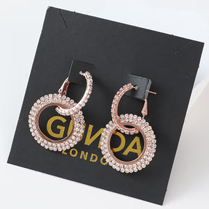 Elegante tarjeta de cartón de diseño para anillos, tarjeta personalizada con logotipo, embalaje para joyería, exhibición de aretes, tarjeta de papel reciclado, soporte para joyería. - Product Image 2