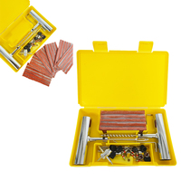 Kit de Reparación de Neumáticos sin Cámara Universal de 58 Piezas, Herramienta de Reparación de Neumáticos con Mango en T, Herramienta de Reparación de Emergencia Portátil para Viajes y Talleres