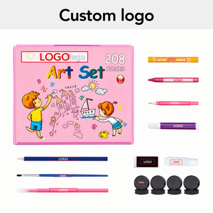 Fournitures artistiques pour enfants, ensemble de papeterie pour enfants, fournitures artistiques pour enfants, 208 pièces, ensemble de crayons de couleur, ensemble de dessin, ensemble artistique, LT460206 - Product Image 3