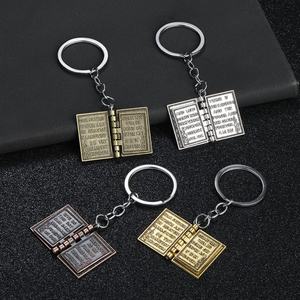 Pendentif vintage en forme de croix, Bible sacrée, pour hommes et femmes, lettre d'amour éternel, mini porte-clés Bible en argent thaïlandais DIY - Product Image 1