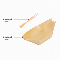 Petite assiette jetable en bois biodégradable pour servir les aliments, plateau de service, outils pour sushis, cuisine japonaise, snack de rue, takoyaki