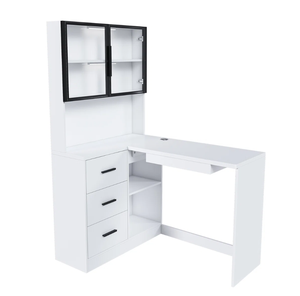 <span class=keywords><strong>Escritorio</strong></span> con Puertas de Vidrio y Gabinete de Almacenamiento, <span class=keywords><strong>Escritorio</strong></span> de Oficina con Tomacorrientes Integrados, Mesa de Manualidades, Gabinete de Costura, <span class=keywords><strong>Escritorio</strong></span> para Joyería - Product Image 3