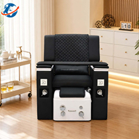 Kursi Spa Pedikur Multifungsi dengan Pijat Punggung, Terapi Cahaya, Pompa Pembuangan, & Meja Manikur untuk Salon Kecantikan Kuku