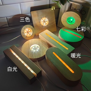 Rắn gỗ <span class=keywords><strong>LED</strong></span> nhỏ ánh sáng ban đêm sáng vòng vuông USB wodeen <span class=keywords><strong>LED</strong></span> ánh sáng cơ sở - Product Image 3