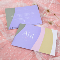 Tarjetas de Agradecimiento de Lujo para Negocios con Impresión de Logotipo Personalizado, con su Propio Diseño, Color Morado, para Pequeñas Empresas