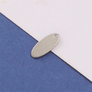 Charmes ovales de bonne qualité pour la fabrication de bijoux, plaqués or, en acier inoxydable, pendentifs personnalisés - Product Image 3