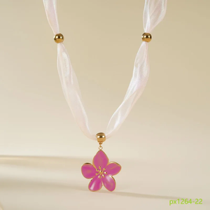 Collier pendentif papillon tendance, chaîne tissée en maille de tournesol perlée pour femmes, bijoux et accessoires élégants, cadeaux - Product Image 5