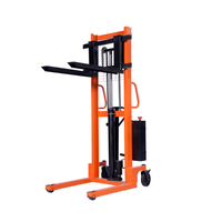 Chariot élévateur à palettes électrique manuel rechargeable en usine 1T, neuf ou d'occasion, alimenté par batterie pour entrepôt de vente au détail