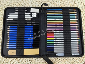Juego de lápices de colores metálicos solubles en agua de 51 piezas con kit de bocetos - Product Image 3