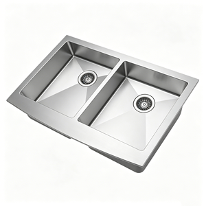 Évier de cuisine en acier inoxydable épaissi, insonorisé, à double cuve, façonné sur mesure, résistant à la chaleur - Product Image 4