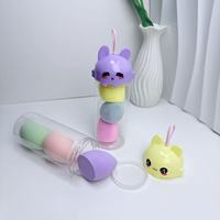 Bouteille de 300ml et capuchon de lapin mignon avec crochet Bouteille de grande capacité pour stylo à jus et stockage d'éponge de beauté