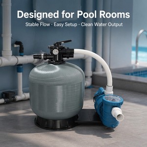 Système de filtration de piscine OEM avec pompe à sable, jauge de niveau et connecteurs anti-fuite pour piscines enterrées, villas, jacuzzis, spas et bassins. - Product Image 2