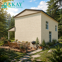 AKAY Villa Modulaire Préfabriquée de Haute Qualité, Résistante au Vent, avec Panneaux Sandwich et Structures en Acier Léger