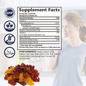 Gommose di Biotina <span class=keywords><strong>e</strong></span> Collagene OEM ODM Etichetta Privata, Integratore di Collagene Marino <span class=keywords><strong>e</strong></span> <span class=keywords><strong>Vitamine</strong></span> per la Salute di Pelle, Capelli <span class=keywords><strong>e</strong></span> Unghie - Product Image 3