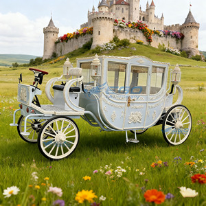 Voiture électrique rétro en acier, type calèche, avec roues en fibre de verre, pour visites en extérieur, parcs et mariages, à vendre - Product Image 5