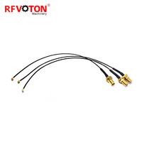 Suministro de fábrica SMA Jack Bulkhead a UFL MHV hembra ángulo recto 1,13mm MONTAJE DE Cable de puente Pigtail en Stock ROHS 15cm