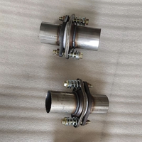 Kfz-Auspuff-Reparaturset Kugelgelenk mit Federbolzen Flansch Universal Schalldämpfer-Rohrverbinder Edelstahl