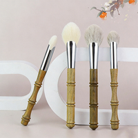 Pinceaux de maquillage professionnels à manche en bois d'ébène vert, poils de chèvre naturels, pour le visage, marque privée, pour le blush