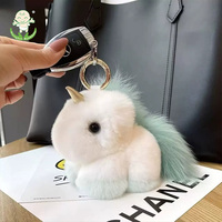 Porte-clés licorne adorable, porte-clés remorque moelleux, porte-clés pour femme, poupée, cadeau d'anniversaire