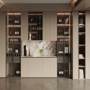 Mueble Bar Multifuncional para Sala <span class=keywords><strong>de</strong></span> Estar con Almacenamiento para Vajilla y Electrodomésticos <span class=keywords><strong>Pequeños</strong></span>, Ideal para Uso en el Hogar - Product Image 1