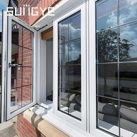 Fenêtre à battant SUNGYE style américain, en aluminium à rupture de pont thermique, double vitrage trempé avec grille, pour villa et maison – Offre spéciale