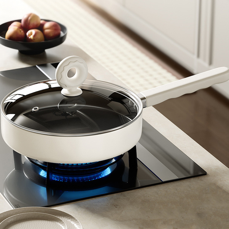 High Quality 22cm White Prestige Kitchen Cooking Non Stick Titanium Iron Soup Pots and Pans Set Cookware Set · image 2