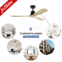 Ventilateur de plafond 1stshine en bois massif 100-240v de qualité professionnelle pour intérieur, haute efficacité, commande vocale, application mobile