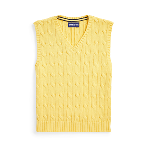 Gilet en tricot <span class=keywords><strong>sans</strong></span> manches pour garçons, col en V, en coton biologique, avec logo personnalisé, vente en gros OEM/ODM - Product Image 3
