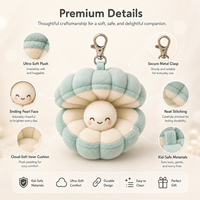 Peluche personnalisée en forme de coquille souple avec oreilles mobiles, rembourrée en coton PP, en polyester, pour enfants et adultes, cadeau de fête