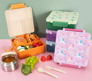 Leakproof Bento <b>Lunch</b> <b>Box</b> Toddler Food Container <b>with</b> 3-4 <b>Compartment</b> for School Girls Boys - Product Image 1