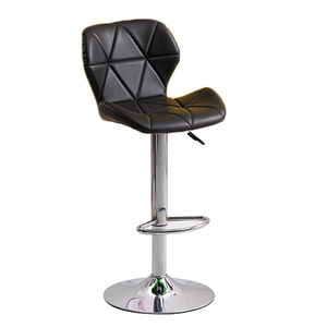 Silla Alta Giratoria de Piel Sintética Negra en Oferta, Taburetes de Barra de Cocina con Respaldo de <span class=keywords><strong>Mariposa</strong></span>, Elevación y Rotación - Product Image 1