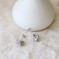 Boucles d'oreilles clous texturées irrégulières effet métal liquide pour femmes, étanches, en acier inoxydable plaqué or, vente en gros