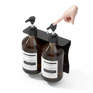 Dispensador de Jabón Doble <span class=keywords><strong>para</strong></span> Hotel con Logotipo Personalizado, Soporte de Pared <span class=keywords><strong>para</strong></span> Jabón Líquido y Champú, Estante Autoadhesivo <span class=keywords><strong>para</strong></span> Botellas de Jabón - Product Image 2
