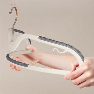 <b>Plastic</b> Clothes Hanger Non Slip Mark Free Thickened Rotatable For <b>Wardrobe</b> Home Use Coat Hanger Rectangle Shape Hook Type - Product Image 3