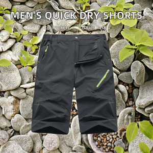 Pantalones Cortos de Senderismo para Hombre, de Secado Rápido, Transpirables, Impermeables, de Poliéster/Algodón, Cintura Media, Cordón Ajustable, Elásticos, 3/4 de Longitud, Servicio OEM - Product Image 2