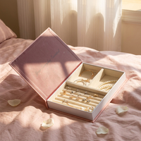 Élégant coffret en lin imitation livre magnétique multi-compartiments pour bagues, colliers, bracelets, perles, décoration de bureau et de maison, estampage à chaud