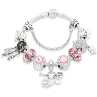 Nieuwe Trendy Leuke Roze Crystal Dream Catch Bedels Armbanden Custom Liefde Woorden Bangle Voor Vrouwen Meisjes