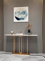 Table console de salon de luxe, design moderne, nouvelle table basse longue en métal et fer forgé pour entrée, haut de gamme Woulfe-CT-0821