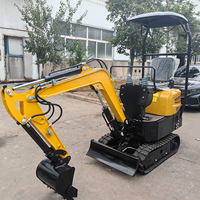 Mini-excavatrice hydraulique compacte sur chenilles 1 tonne, petite pelle, micro-excavatrice