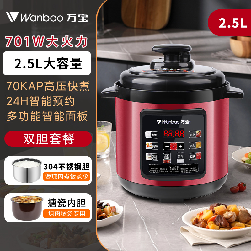Wanbao - Pot intérieur double de 2,5 L [Pot intérieur en acier inoxydable 304 pour soupe]