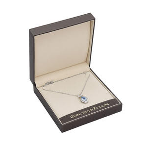 Vente en gros de boîte à bagues collier bracelet boucle d'oreille emballage de bijoux boîte à bijoux personnalisée en cuir PU <span class=keywords><strong>champagne</strong></span> haut de gamme avec logo - Product Image 5