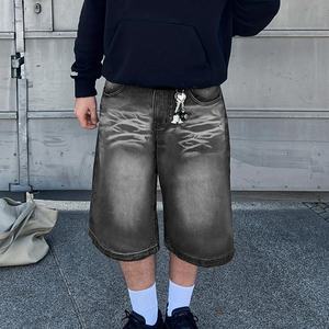 Shorts en jean pour homme, style cargo, décontracté, tendance, surdimensionné, délavé, de haute qualité, Edge Denim - Product Image 1