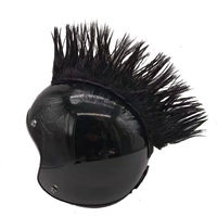 Punk perruque rouge Mohawk Warhawk perruque accessoire bâton sur casque pour Ski Skate vélo motard vélo Scooter moto
