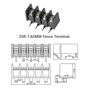 25r-7. 62 đen lưới loại khối thiết bị đầu cuối 2P 3P 4P trung tâm <span class=keywords><strong>Pin</strong></span> 10A Công suất sân 7.62 mét - Product Image 6