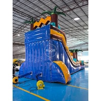 Château gonflable géant en PVC pour jeux d'extérieur, toboggan aquatique commercial gonflable avec piscine et fosse à balles – Vente chaude