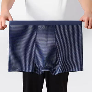 Sous-vêtements pour hommes en coton rayé respirant de haute qualité, caleçons boxers pour hommes, sous-vêtements de grande taille pour hommes, culottes - Product Image 4