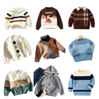 Jungen V-Ausschnitt Strickjacke Einreihig Kinder-Oberbekleidung für Frühling und Herbst, Pullover